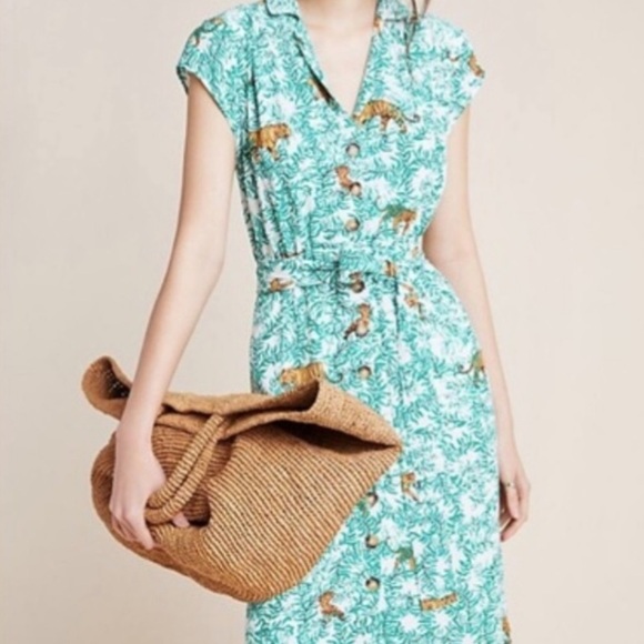 Anthropologie Maeve Catherine Dress - Tiger/Leopard Motif - Sz. 14 - Picture 14 of 14